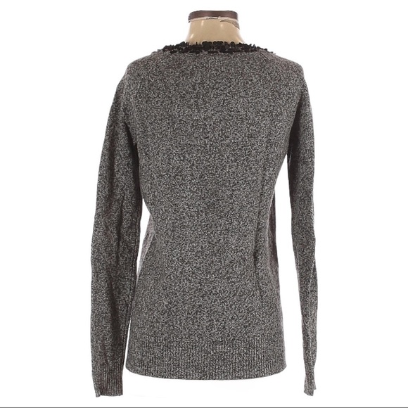 J Crew 100% Lambs Wool Sequin Gray Soft Pullover Sweater Size S - Picture 2 of 8